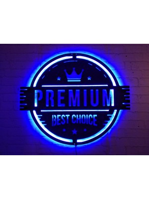 MF Tasarım Rgb Kumandalı Premium Logo  LED Işıklı Ahşap Mdf Dekoratif Tablo 50 x 45