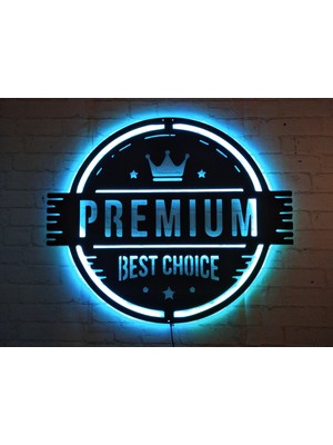 MF Tasarım Rgb Kumandalı Premium Logo  LED Işıklı Ahşap Mdf Dekoratif Tablo 50 x 45