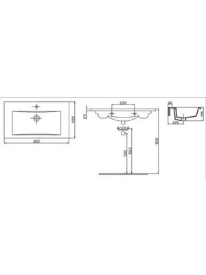 Alvit Thin Tezgah Üstü Lavabo, Dolap Uyumlu 80 cm