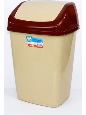 Poly Time Polytime Sallanır Kapak Fantastik Çöp Kutusu Kovası / 5 Litre / Krem-Kiremit / 29X14X17 Cm.