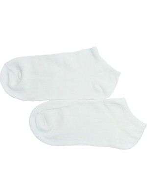Lara Çorap Düz Beyaz Kadın Patik Çorap (36-40)