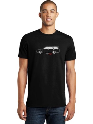 Qivi Araba Tofaşk Baskılı Siyah Erkek Örme Tshirt