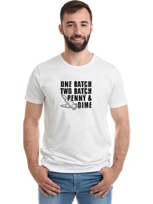 Qivi Punisher One Batch Two Batch Baskılı Beyaz Erkek Örme T-shirt