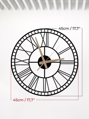 Metalium Concept Dekoratif Roma Rakamlı Metal Duvar Saati 45X45CM