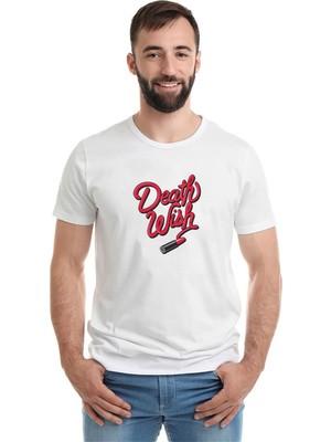 Qivi Riverdale Death Wish Baskılı Beyaz Erkek Örme Tshirt
