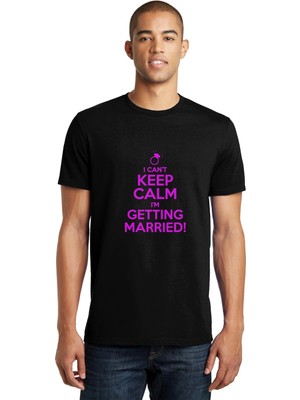 Qivi Can't Keep Calm Can´t Keep Calm Baskılı Siyah Erkek Örme Tshirt