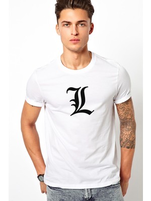 Qivi L Deadnote Baskılı Beyaz Erkek Örme Tshirt