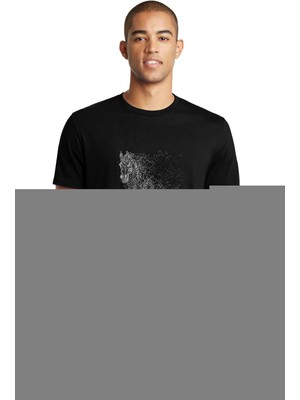 Qivi At Suliet Baskılı Siyah Erkek Örme Tshirt