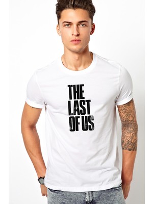 Qivi The Last Of Us Eskitme Yazlı Baskılı Beyaz Erkek Örme Tshirt