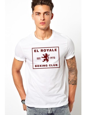 Qivi Riverdale El Royale Boxing Club Baskılı Beyaz Erkek Örme Tshirt