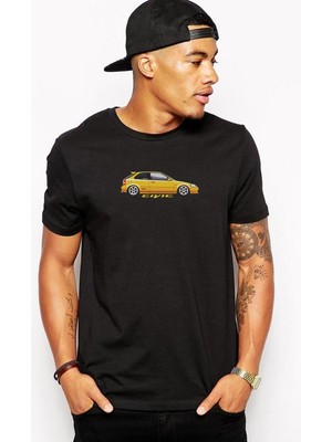 Cıvıc Typer Baskılı Siyah Erkek Örme Tişört