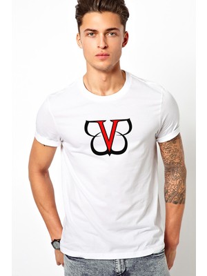 Black Veil Brides Logo Baskılı Beyaz Erkek Örme Tişört