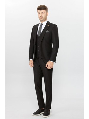 Belfor Slimfit Düz Yelekli Takım Elbise