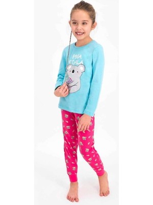 Rolypoly RP2471-2 Kız Çocuk Pijama Takımı Mavi