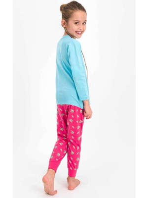 Rolypoly RP2471-2 Kız Çocuk Pijama Takımı Mavi