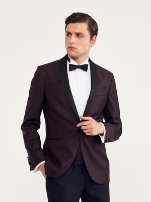 Bisse Slim Fit Bordo Erkek Smokin Takım BSM18Y18303_D25