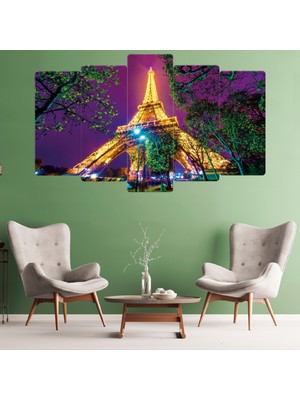 Zevahir Mobilya Dekorasyon ZEVAHİR MOBİLYA DEKORASYON Zevahir 5 Parça Mdf Eiffel Kulesi Paris Tablosu