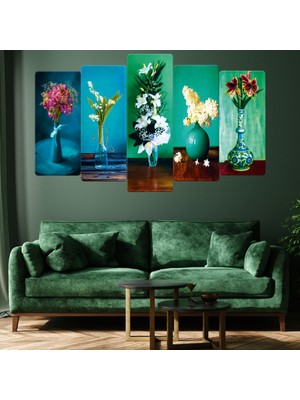 Zevahir Mobilya Dekorasyon ZEVAHİR MOBİLYA DEKORASYON Zevahir 5 Parça Mdf Sıklamen Çiçeği Tablosu