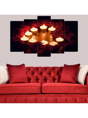 Zevahir Mobilya Dekorasyon ZEVAHİR MOBİLYA DEKORASYON Zevahir 5 Parça Mdf Alevli Mum Tablosu