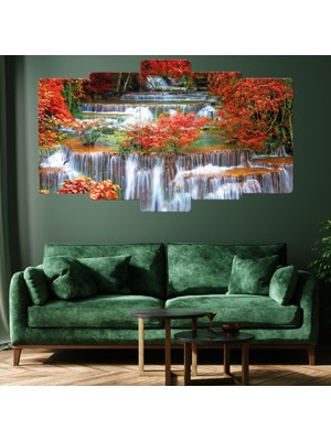 ZEVAHİR MOBİLYA DEKORASYON Zevahir 5 Parça Mdf Şelale Manzara Tablo