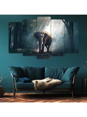 ZEVAHİR MOBİLYA DEKORASYON Zevahir 5 Parça Mdf Fil Tablosu