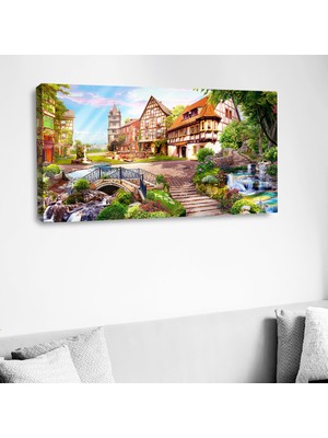 ZEVAHİR MOBİLYA DEKORASYON Zevahir 120X60 Kanvas Şelale Manzara Tablosu