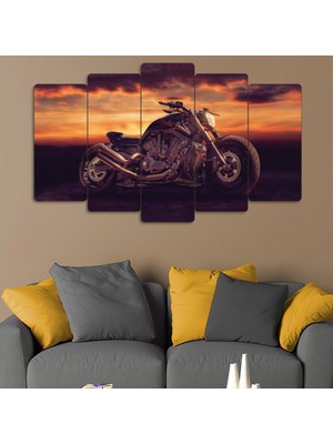 ZEVAHİR MOBİLYA DEKORASYON Zevahir 5 Parça Mdf Motorsiklet Tablo