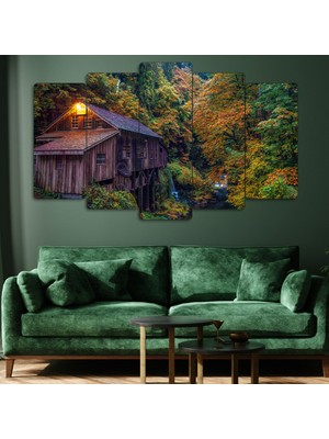 ZEVAHİR MOBİLYA DEKORASYON Zevahir 5 Parça Mdf Orman Manzarası Tablo