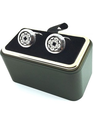 Kravatkolik Gümüş Renk Yuvarlak Kol Düğmesi KD1612