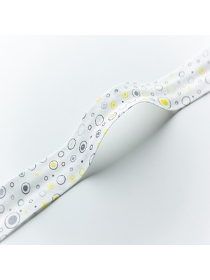 Hobizubi Daireler Sarı Koton Biye - 2 Cm Desenli Biye - 5 Metre