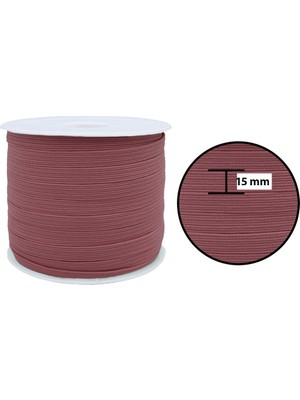 Hobizubi 15 Mm Gül Kurusu Yassı Lastik - 50 Metre