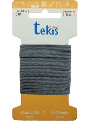 Hobizubi 10 Mm Gri Yassı Lastik - 5 Metre