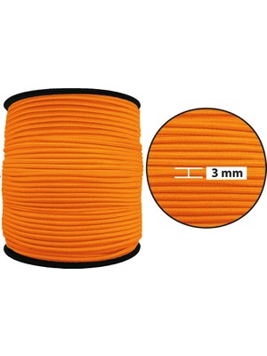 Hobizubi 3 Mm Yuvarlak Lastik-10 Metre Neon Turuncu Yuvarlak Lastik