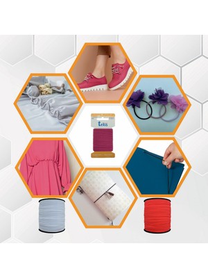 Hobizubi 3 Mm Yuvarlak Lastik-50 Metre Fuşya Yuvarlak Lastik