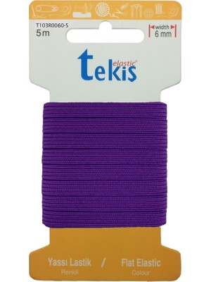 Hobizubi 10 Mm Mor Yassı Lastik - 5 Metre
