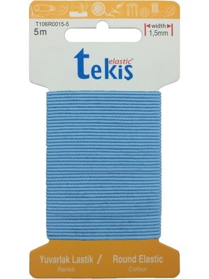 Hobizubi 1.5 Mm Bebe Mavisi Şapka Lastiği - 20 Metre - Yuvarlak Lastik