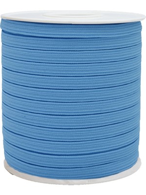 Hobizubi 6 Mm Bebe Mavisi Yassı Lastik - 100 Metre