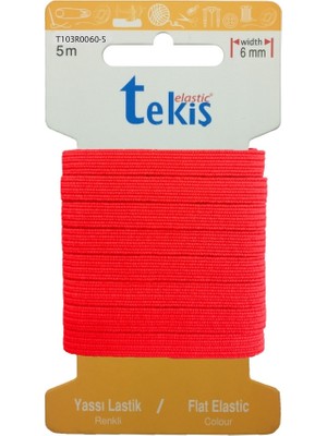 Hobizubi 8 Mm Neon Pembe Yassı Lastik - 5 Metre