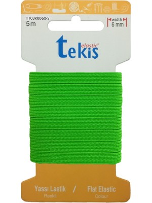 Hobizubi 8 Mm Neon Yeşil Yassı Lastik - 5 Metre