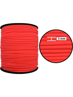 Hobizubi 3 Mm Yuvarlak Lastik-10 Metre Neon Pembe Yuvarlak Lastik