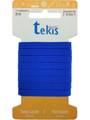 Hobizubi 8 Mm Koyu Mavi Yassı Lastik - 5 Metre