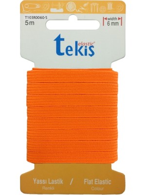 Hobizubi 8 Mm Neon Turuncu Yassı Lastik - 5 Metre