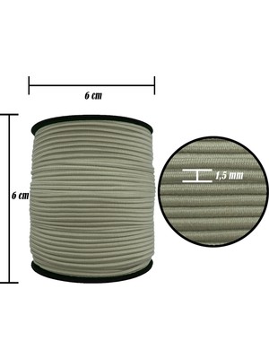 Hobizubi 1.5 Mm Şapka Lastik - 100 Metre Bej - Yuvarlak Lastik