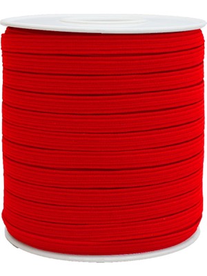 Hobizubi 8 Mm Kırmızı Yassı Lastik - 100 Metre