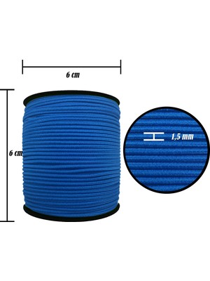 Hobizubi 1.5 Mm Şapka Lastik - 100 Metre Koyu Mavi - Yuvarlak Lastik