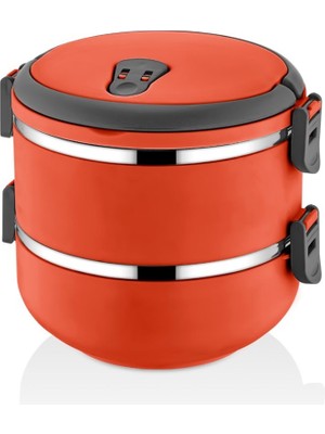 Mobgift Freshbox 2 Katlı Sefer Tası Yemek Termosu - Turuncu