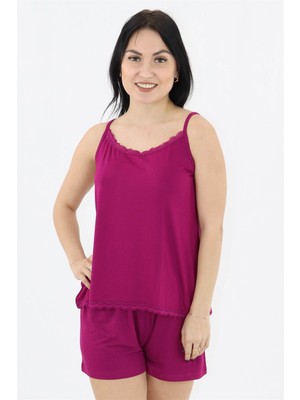 Obje Vişne Dantelli Ip Askılı Üst Viscon Atlet