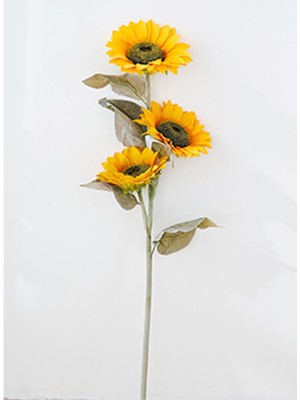 Netten Evime Nettenevime Yapay Çiçek Ayçiçeği Sarı Sunflower Dekoratif Çiçek 115CM Dev Ay Çiçeği 3 Kafalı