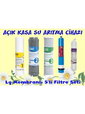 Açık Kasa Su Arıtma Filtresi Seti 5 Li  Lg Mebran Filtre Seti