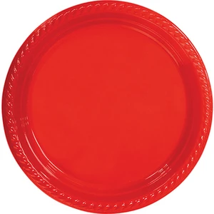 Eminönü Toptancı Plastik Tabak  26 cm - 25 Adet  Kırmızı